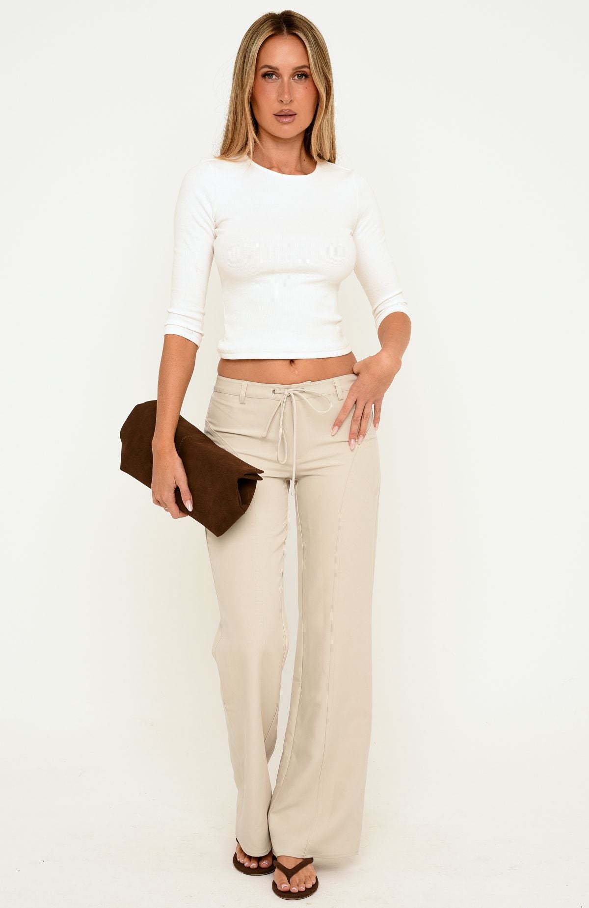 Elite Always Straight Leg Pants Taupe