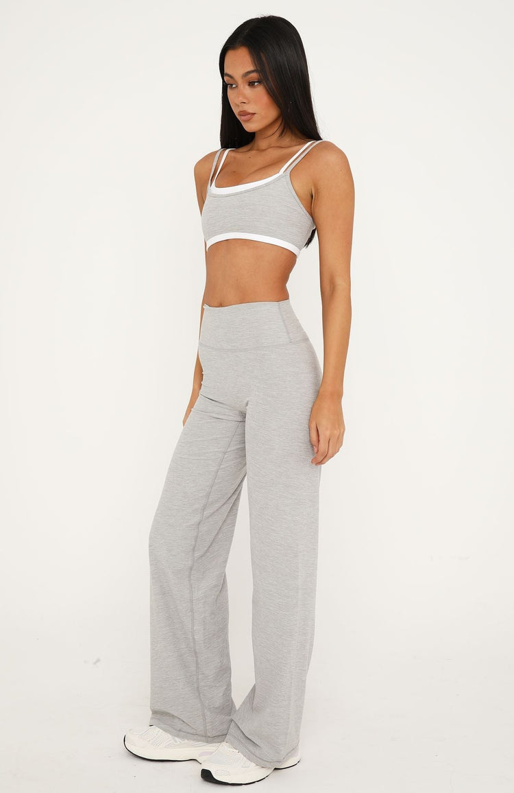 Crushing Wide Leg Leggings Grey Marle