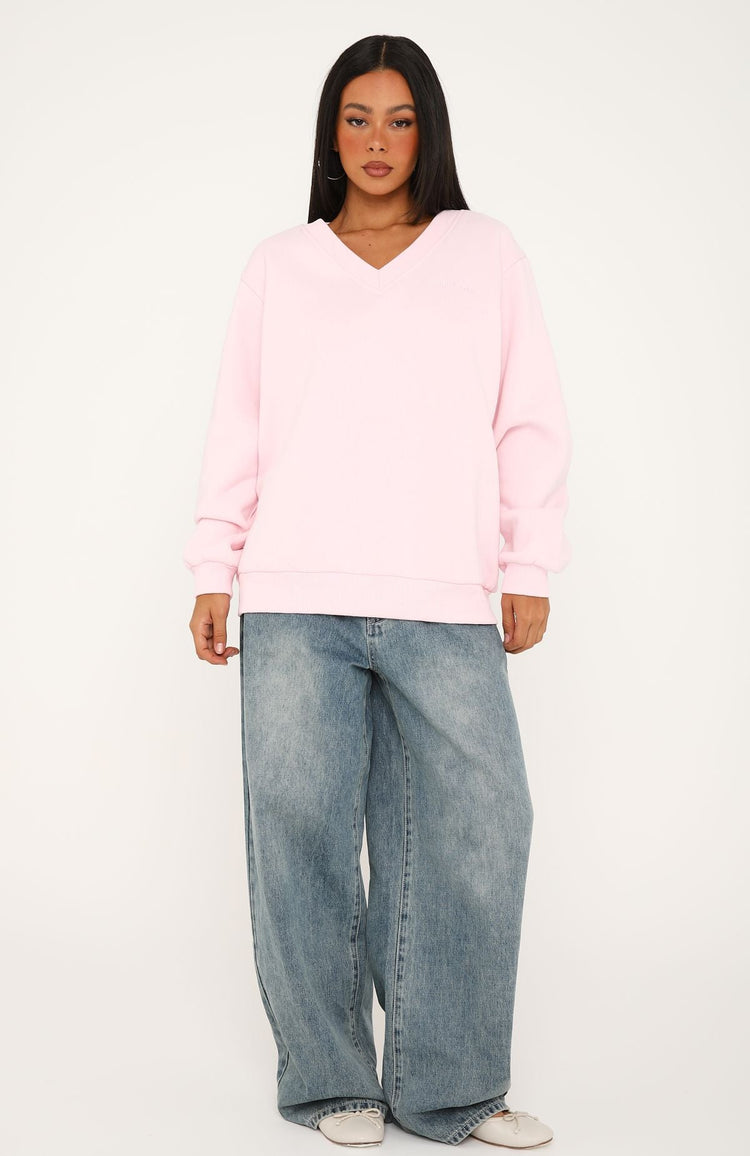 Give You A Break V Neck Oversized Sweater Posy