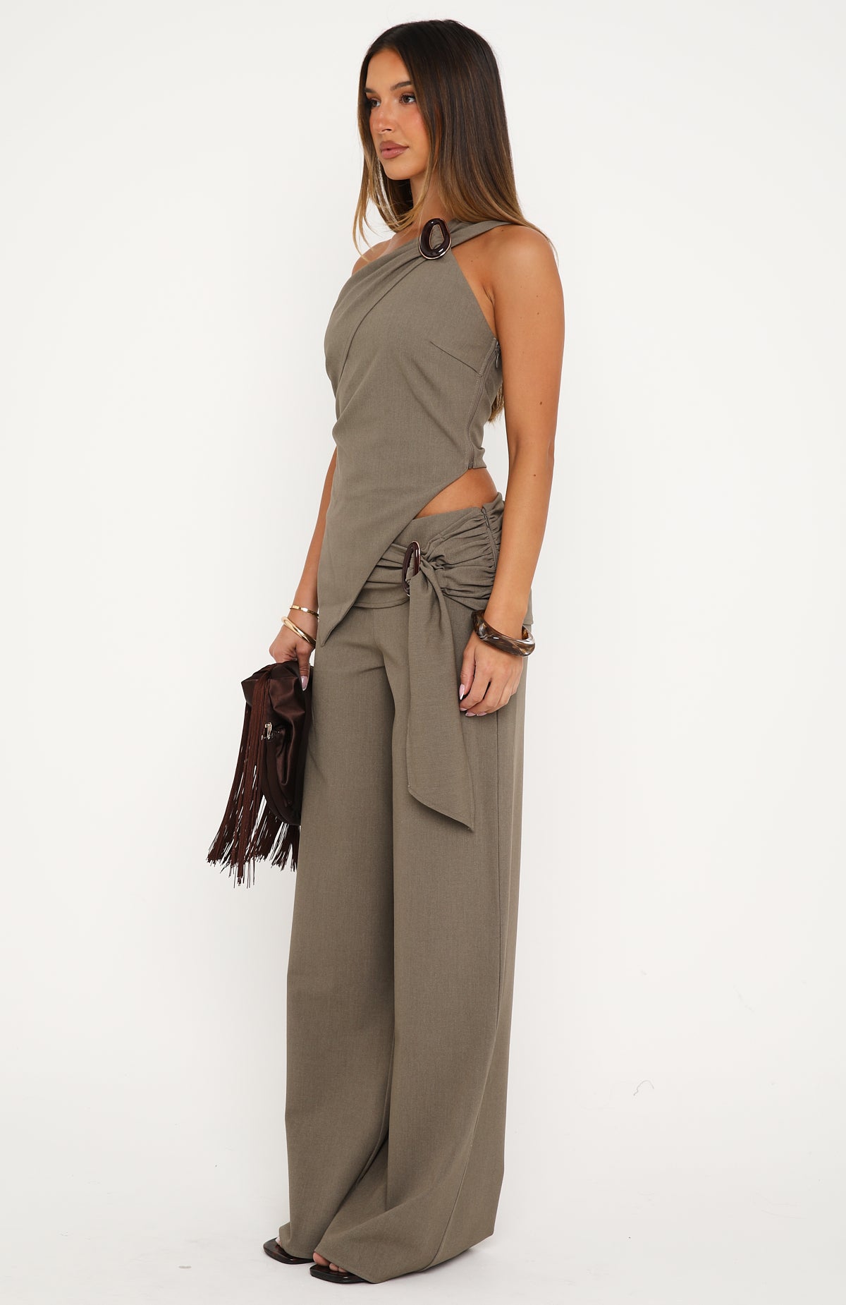 Wildfire Tailored Wide Leg Pants Olive