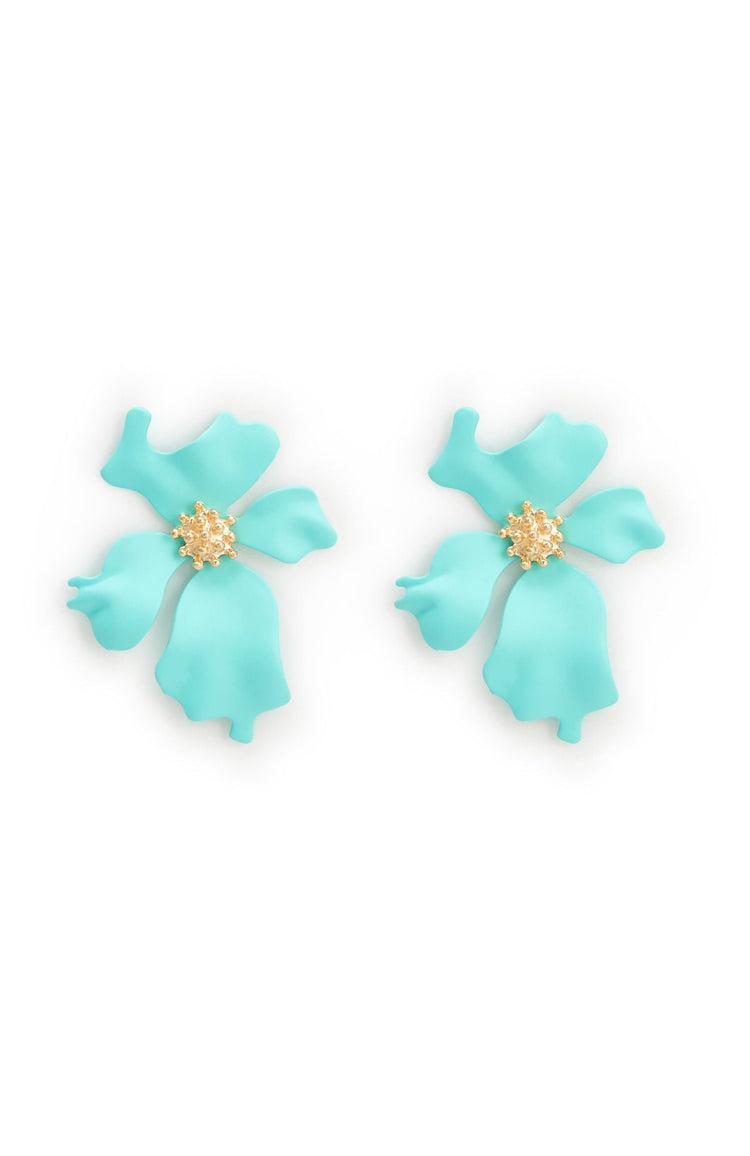 Hopper Earrings Aqua/Gold