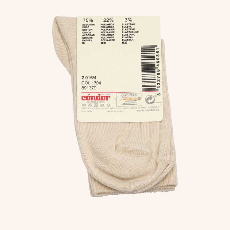 bisgaard x Cóndor kurze gerippte Baumwollsocken Lino