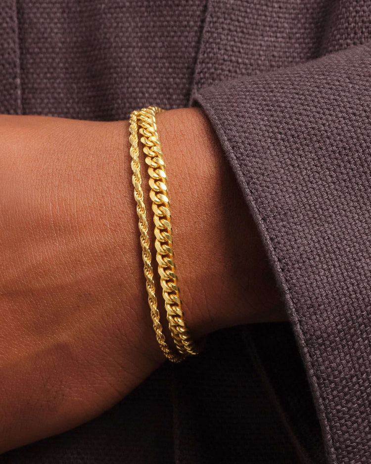 Cuban + Rope Bracelet Stack - JAXXON