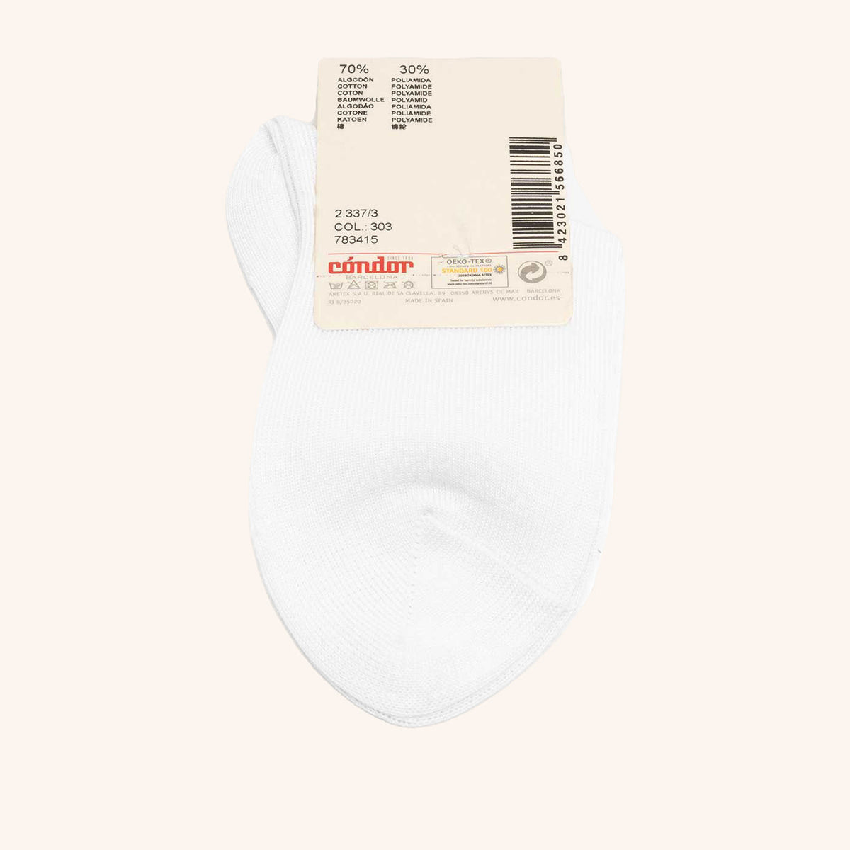 bisgaard x Cóndor cotton ankle sock with openwork  blanco