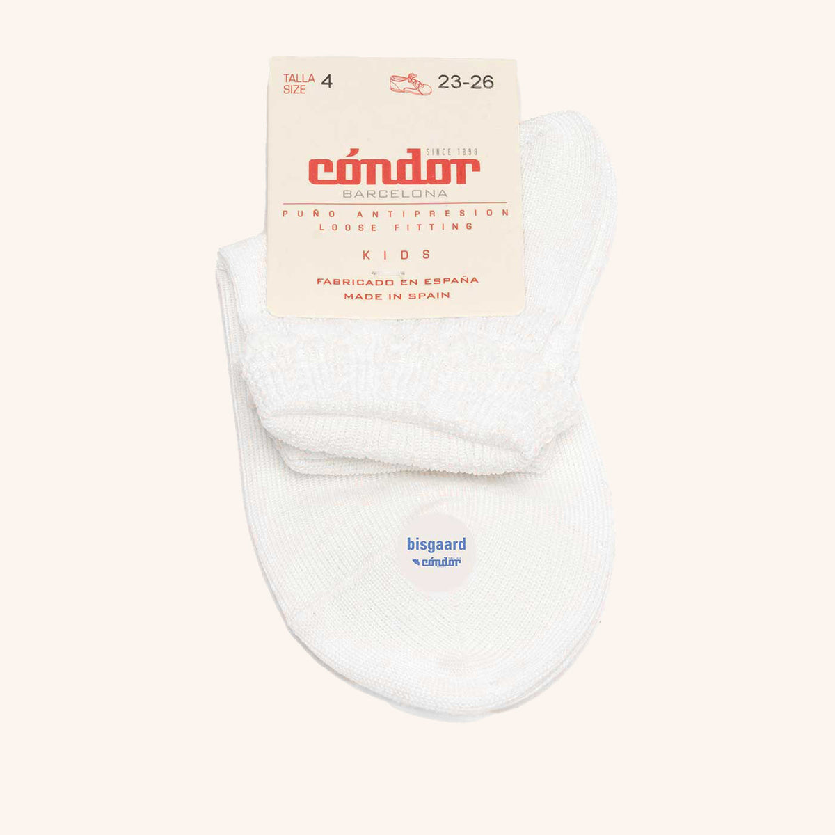 bisgaard x Cóndor cotton ankle sock with openwork  blanco