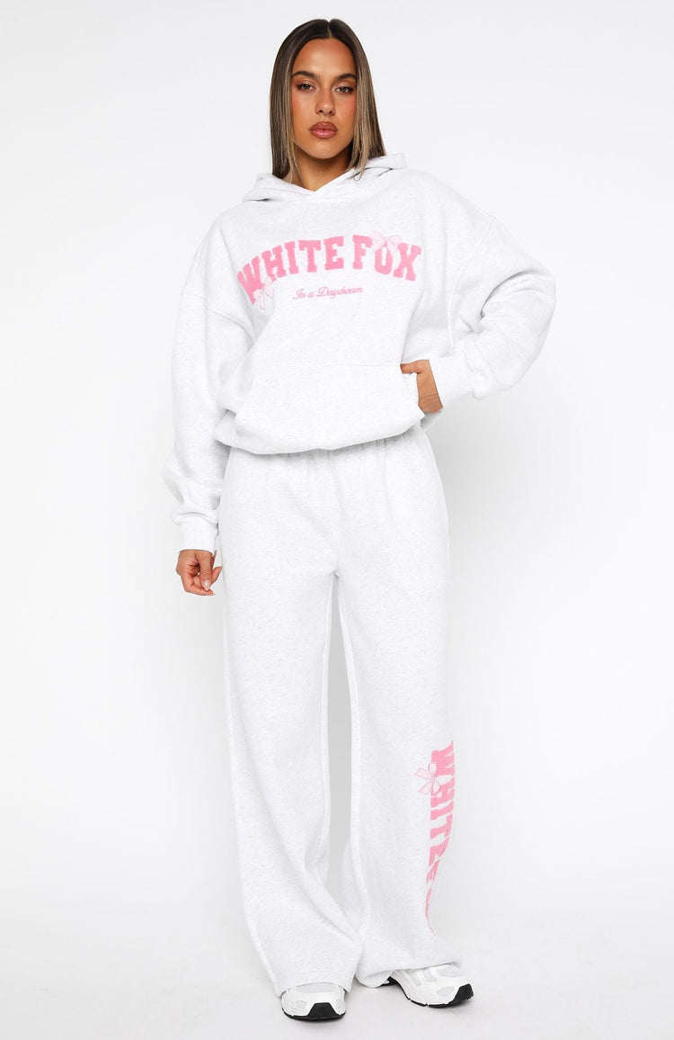 Daydreamers Madeline Wide Leg Sweatpants Grey Marle