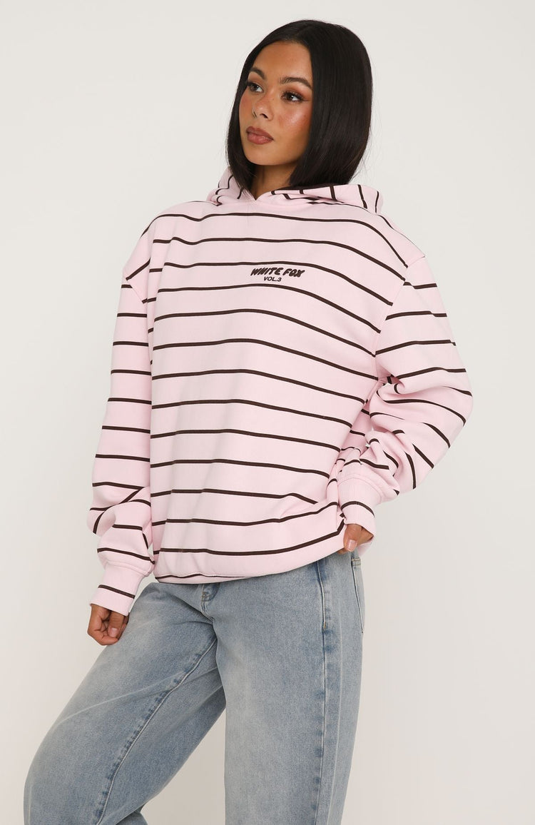 Offstage Striped Oversized Hoodie Posy/Chocolate Stripe