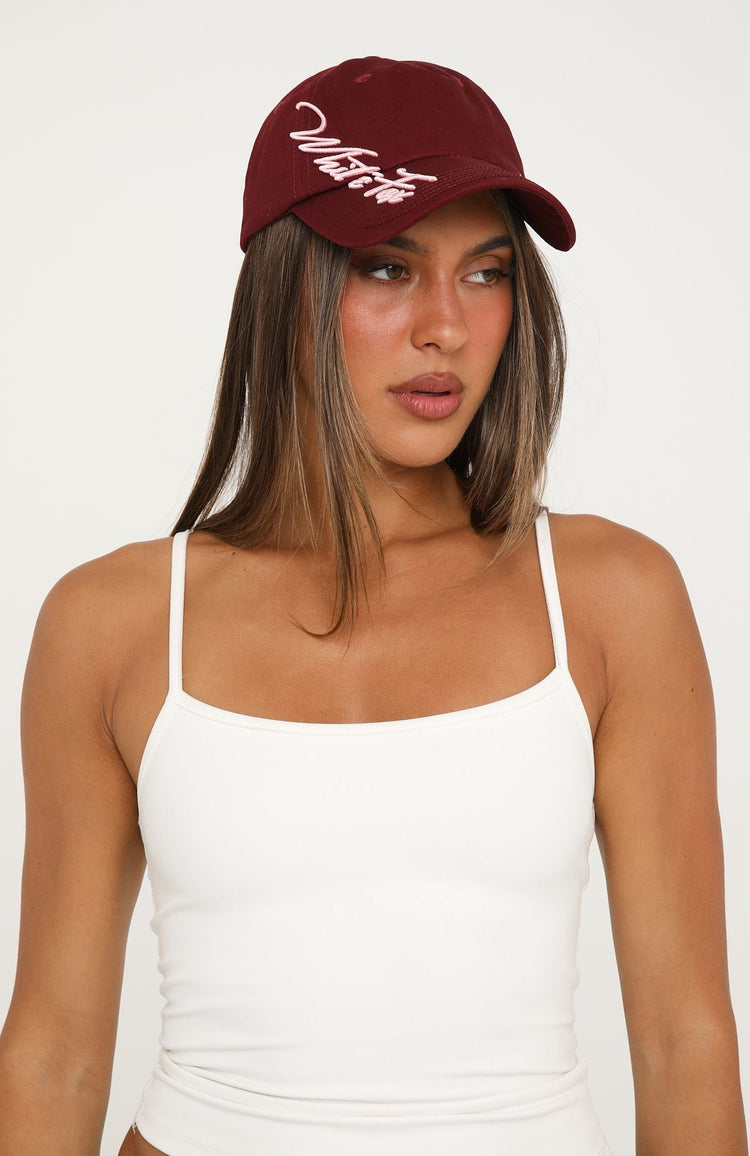 It Happens Slowly Cap Burgundy/Pink
