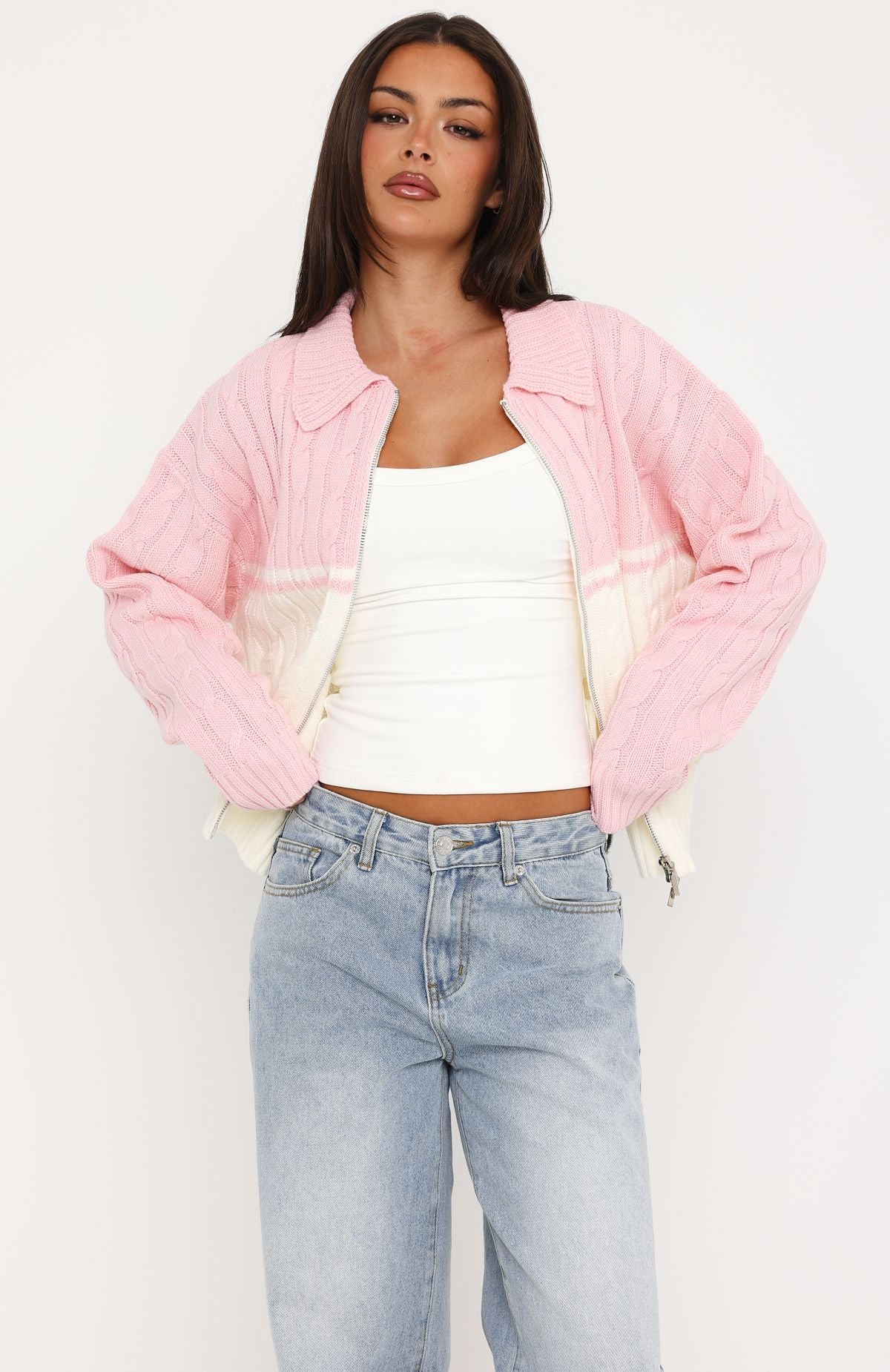 Winifred Knit Cardigan Strawberry Cream