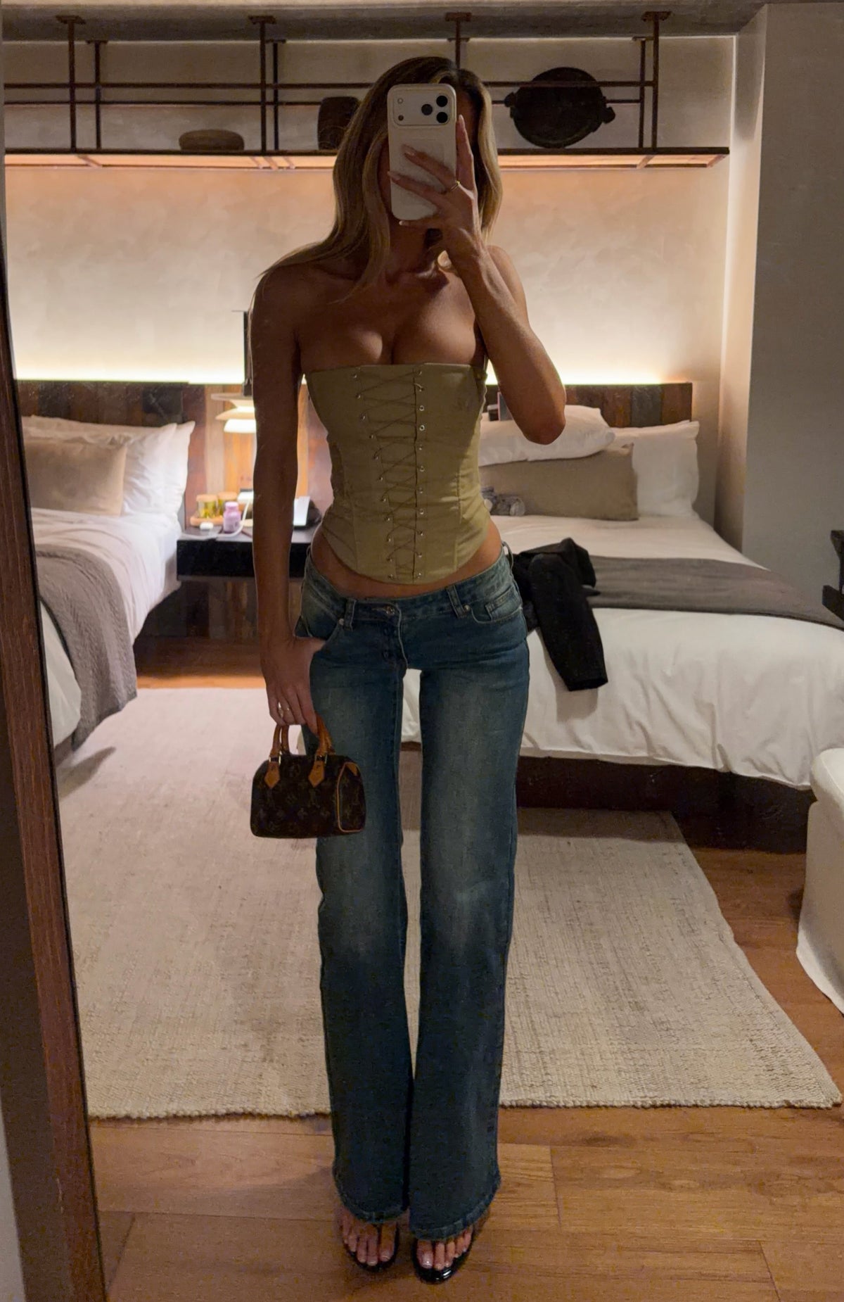 Giving Luxury Strapless Bustier Camel