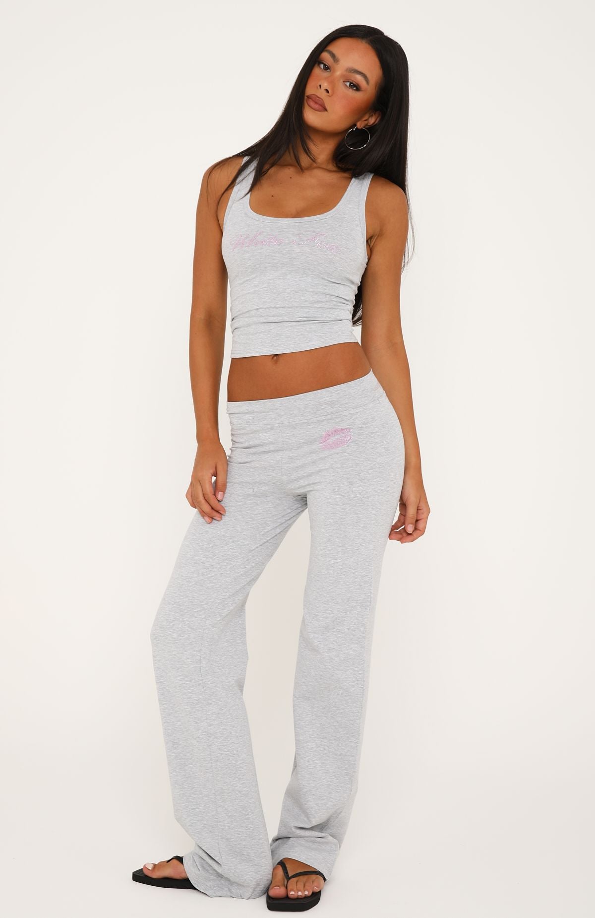 Pillow Talk Club Tank Top Grey Marle