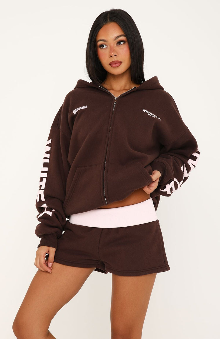 Higher Ground Zip Front Hoodie Chocolate
