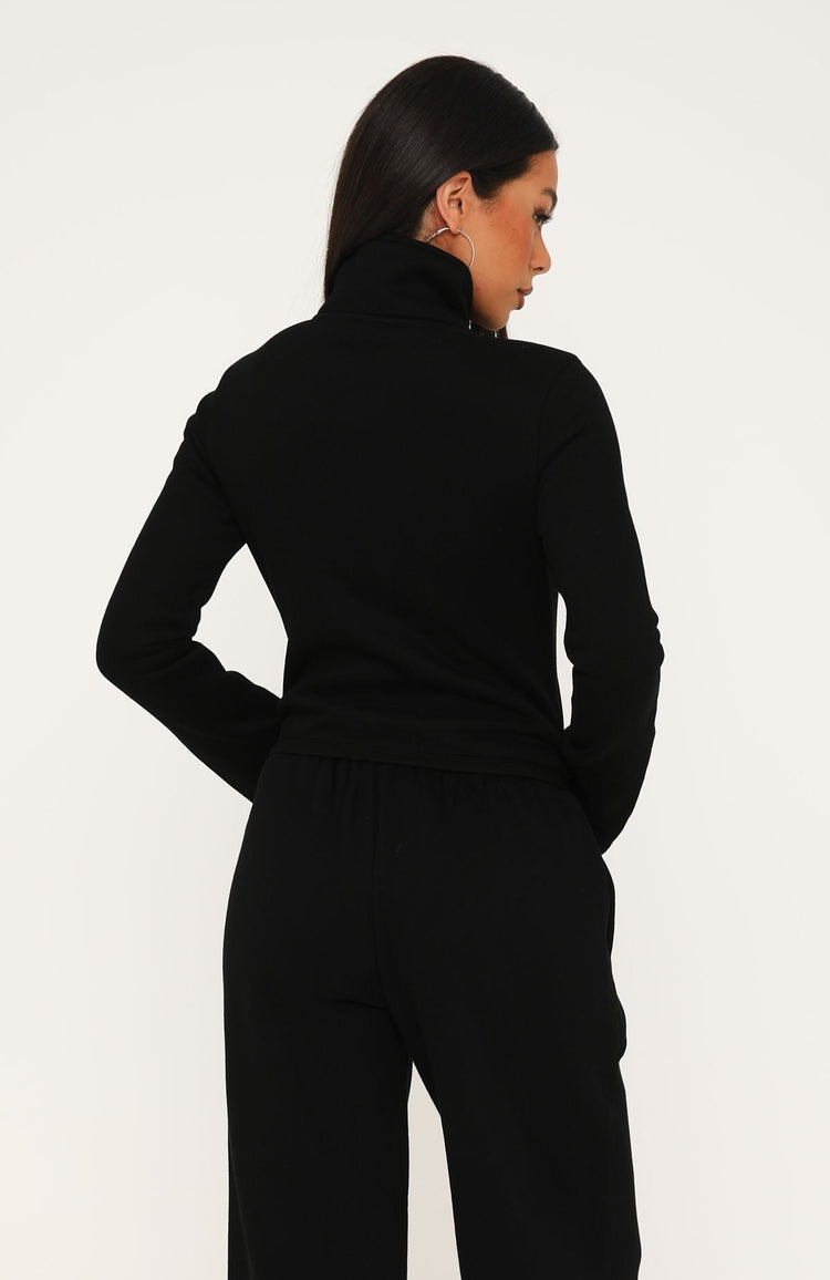 Not Changing Zip Front Funnel Neck Jacket Black