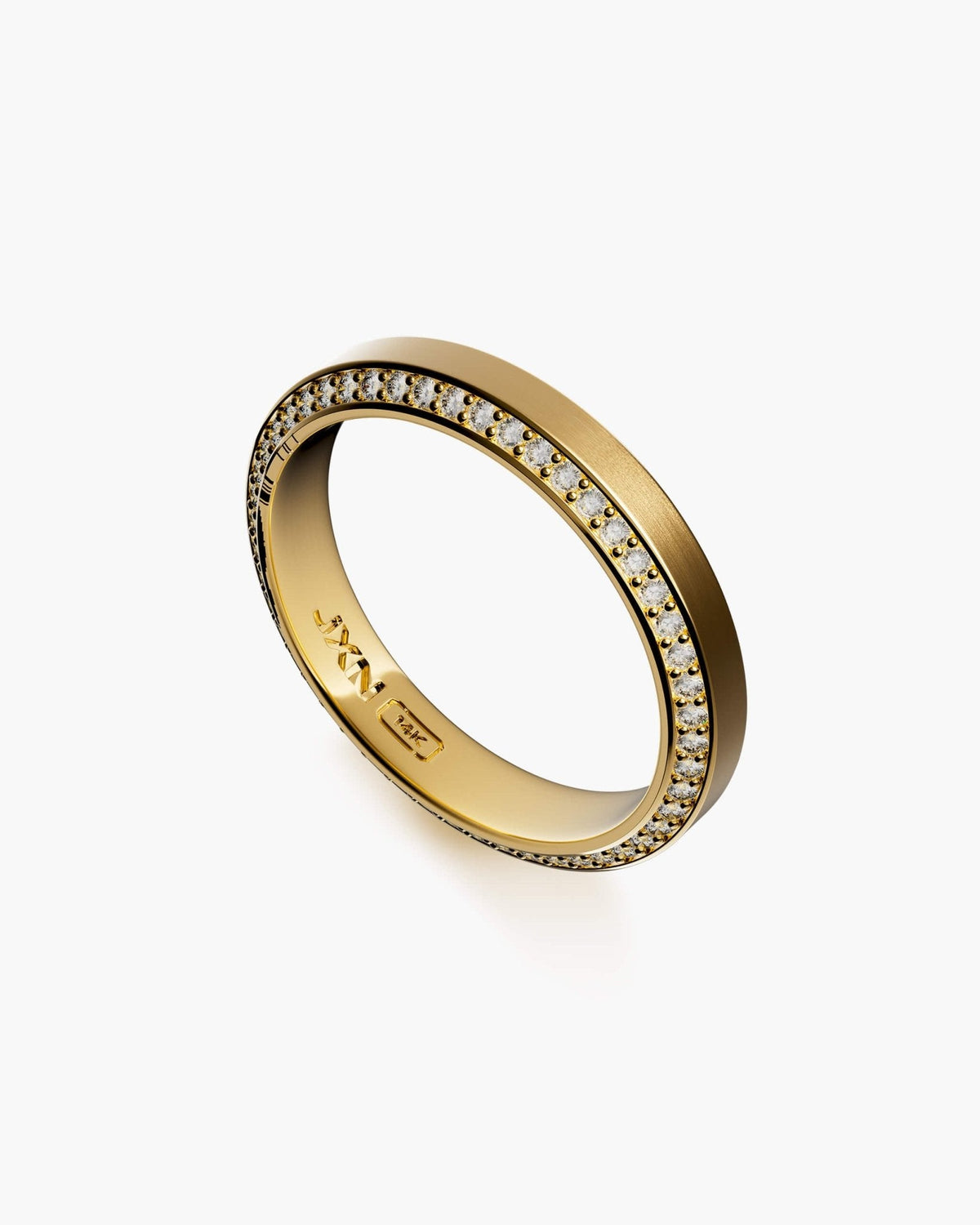 Beveled Pavé Diamond Band 4mm - JAXXON