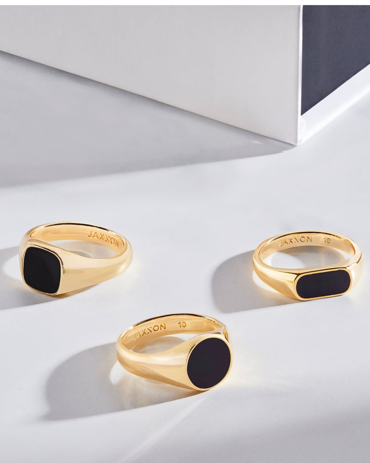 Stadium Signet Ring Gold - JAXXON