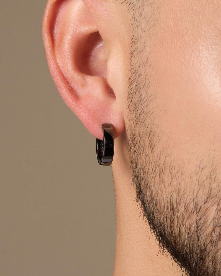 Classic Hoop Earrings Black - JAXXON