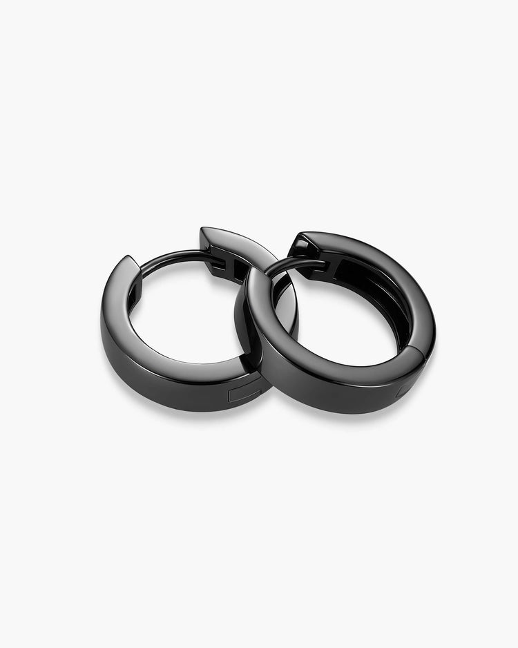 Classic Hoop Earrings Black - JAXXON