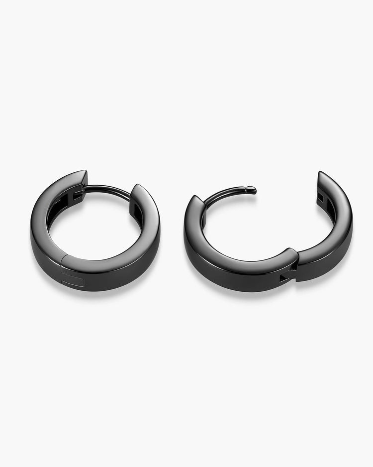 Classic Hoop Earrings Black - JAXXON