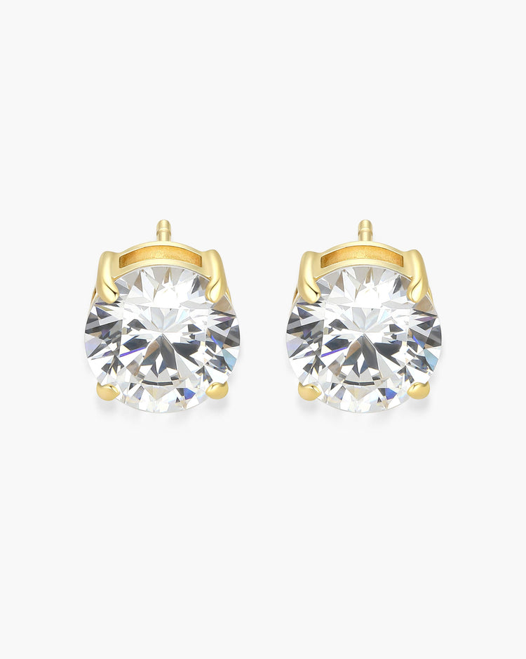 Classic Round Stud Earrings 8mm