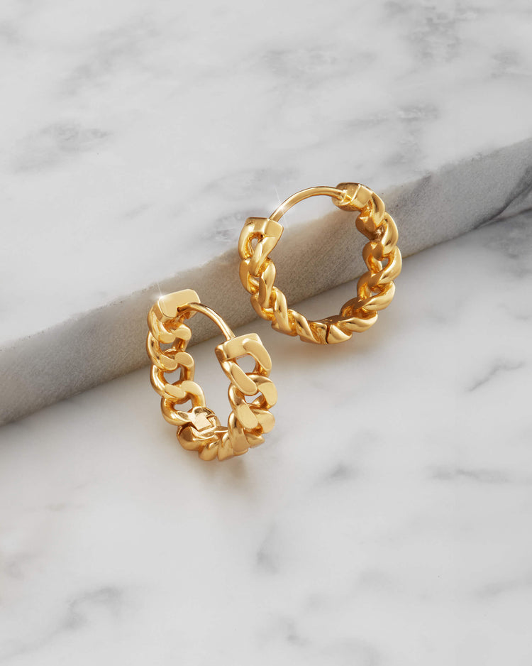 Women's Cuban Link Earrings - Gold - JAXXON