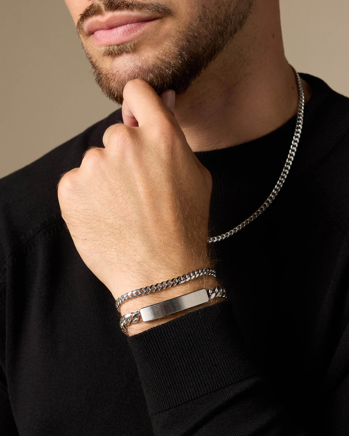 Cuban Link ID Bracelet Stack - JAXXON