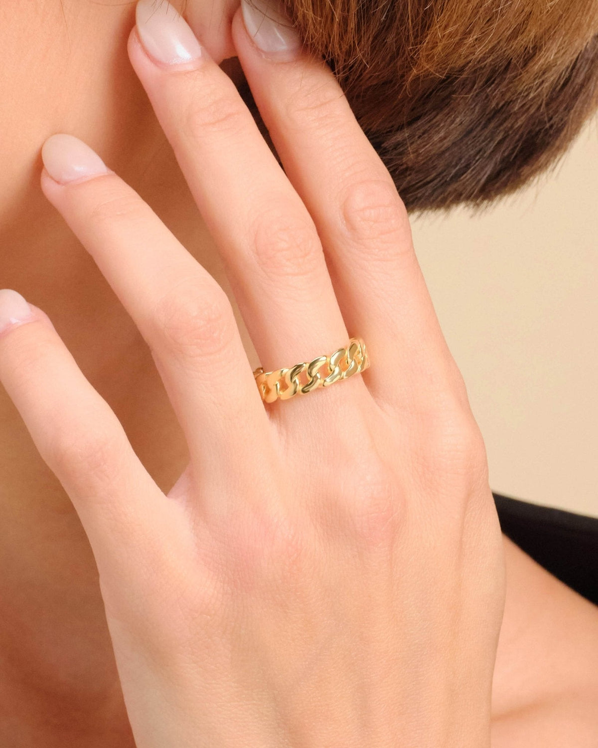 Women's Cuban Link Ring Gold - JAXXON