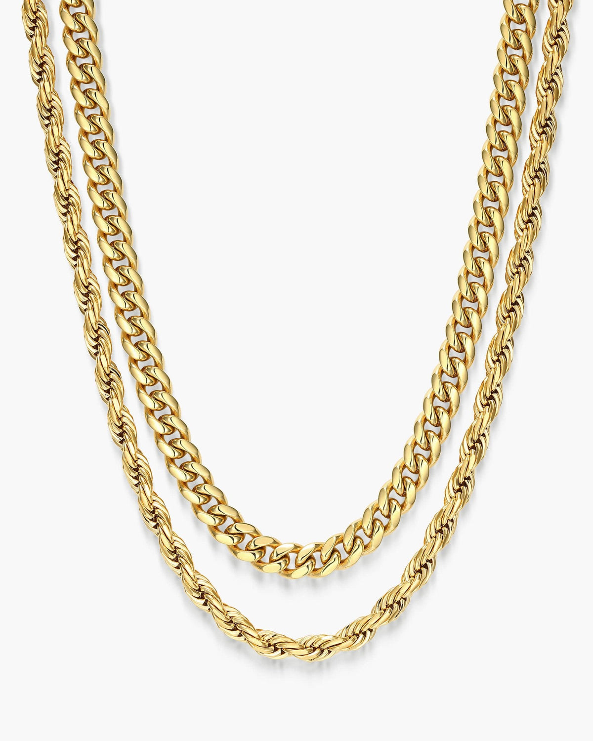 Women's Cuban + Rope Chain Stack - JAXXON
