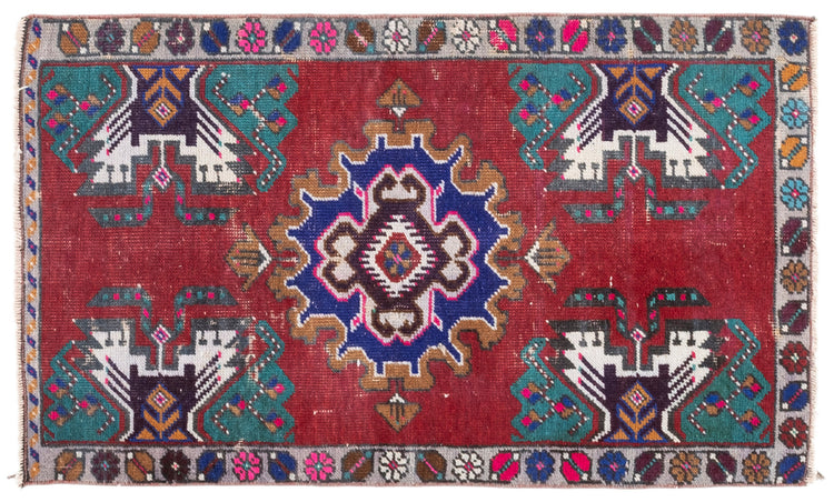 Vintage Turkish Rug Qirval