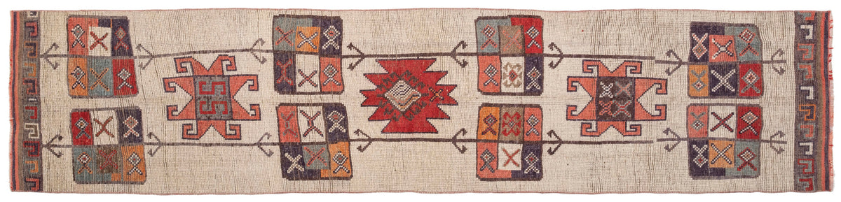 Vintage Turkish Runner Rug Shirine