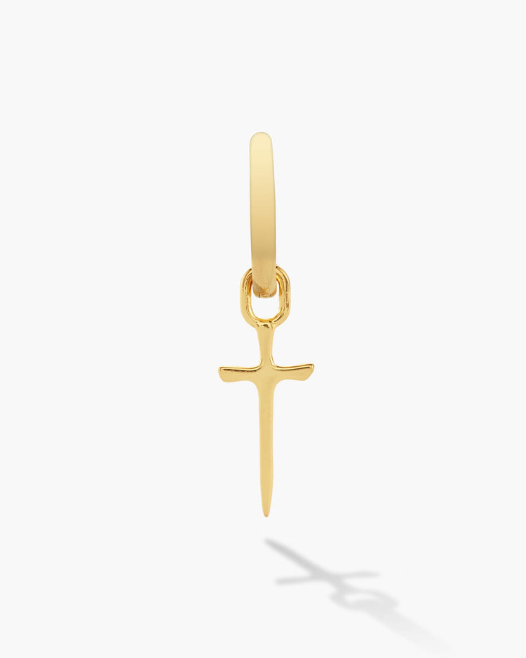 Dagger Cross Earring Gold - JAXXON
