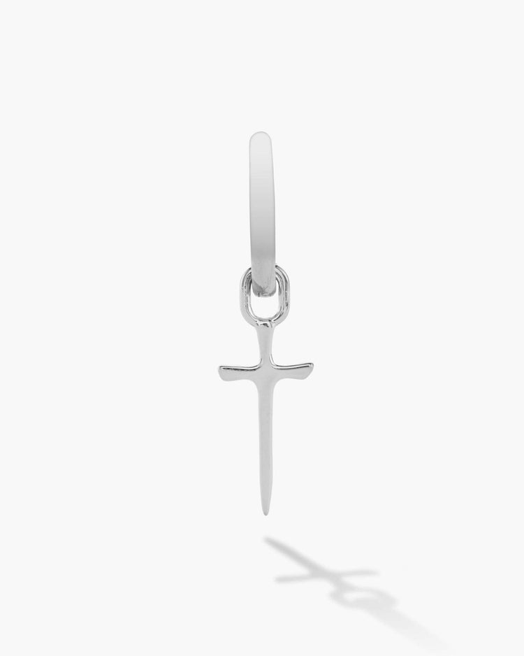 Dagger Cross Earring Silver - JAXXON