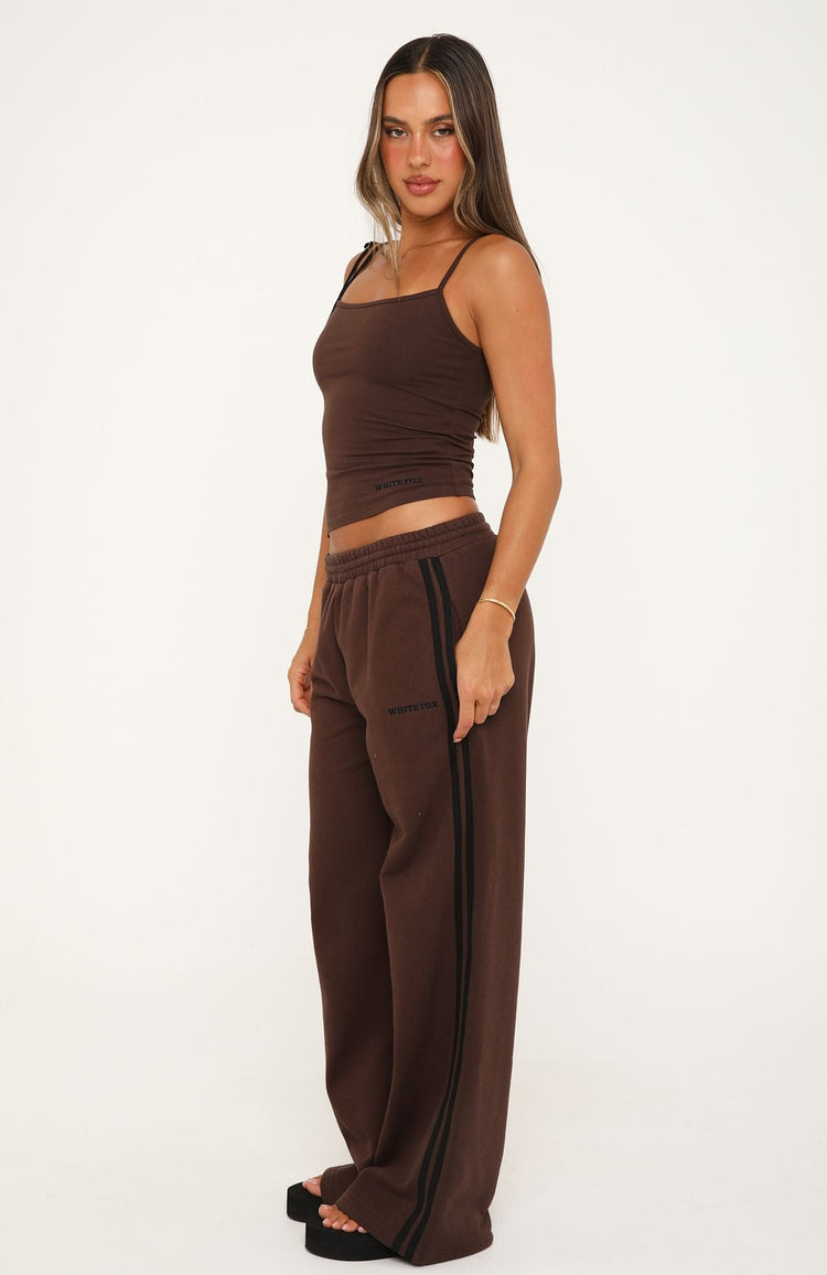 Just Let Things Be Wide Leg Sweatpants Chocolate