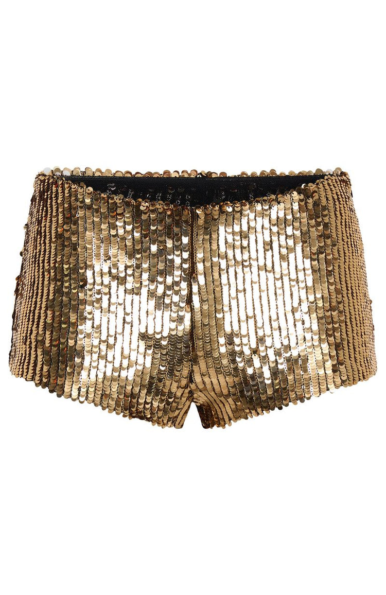 Bold Moves Sequin Shorts Gold