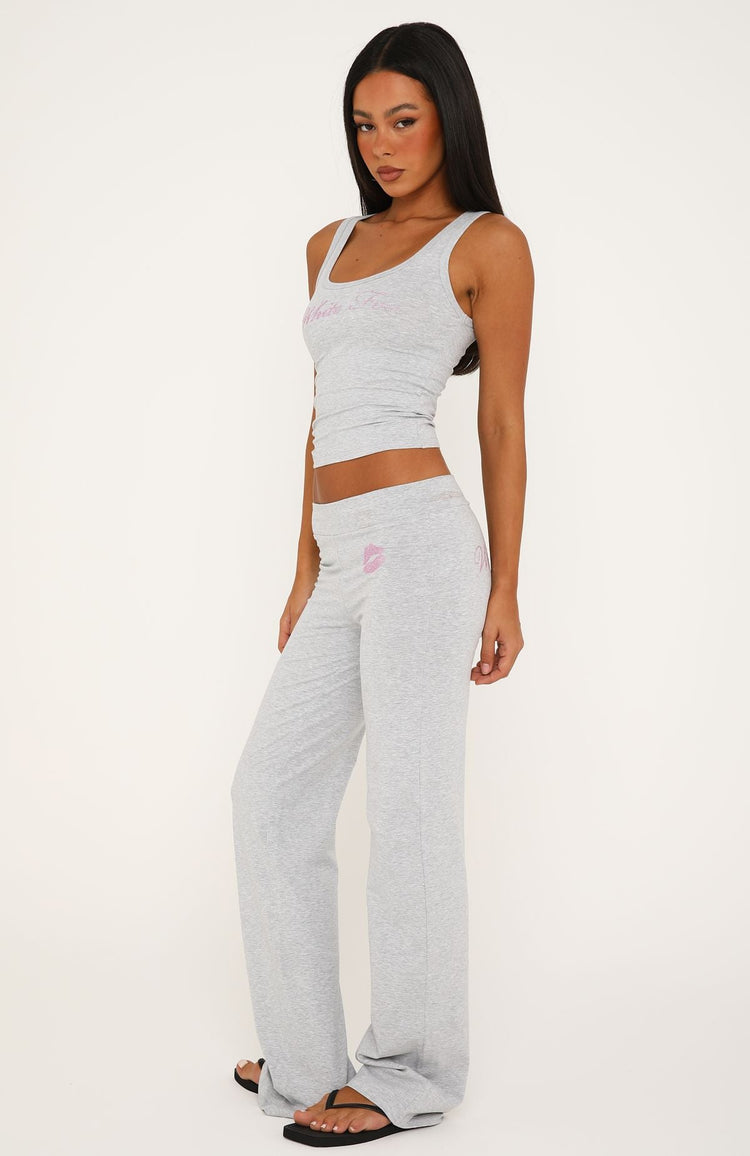 Pillow Talk Club Straight Leg Pants Grey Marle