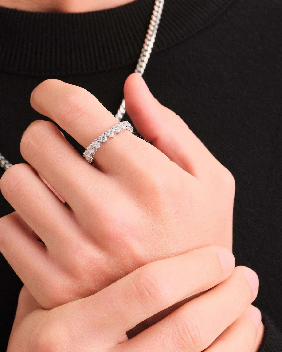 Heart Eternity Ring Silver - JAXXON