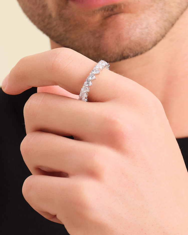 Heart Eternity Ring Silver - JAXXON