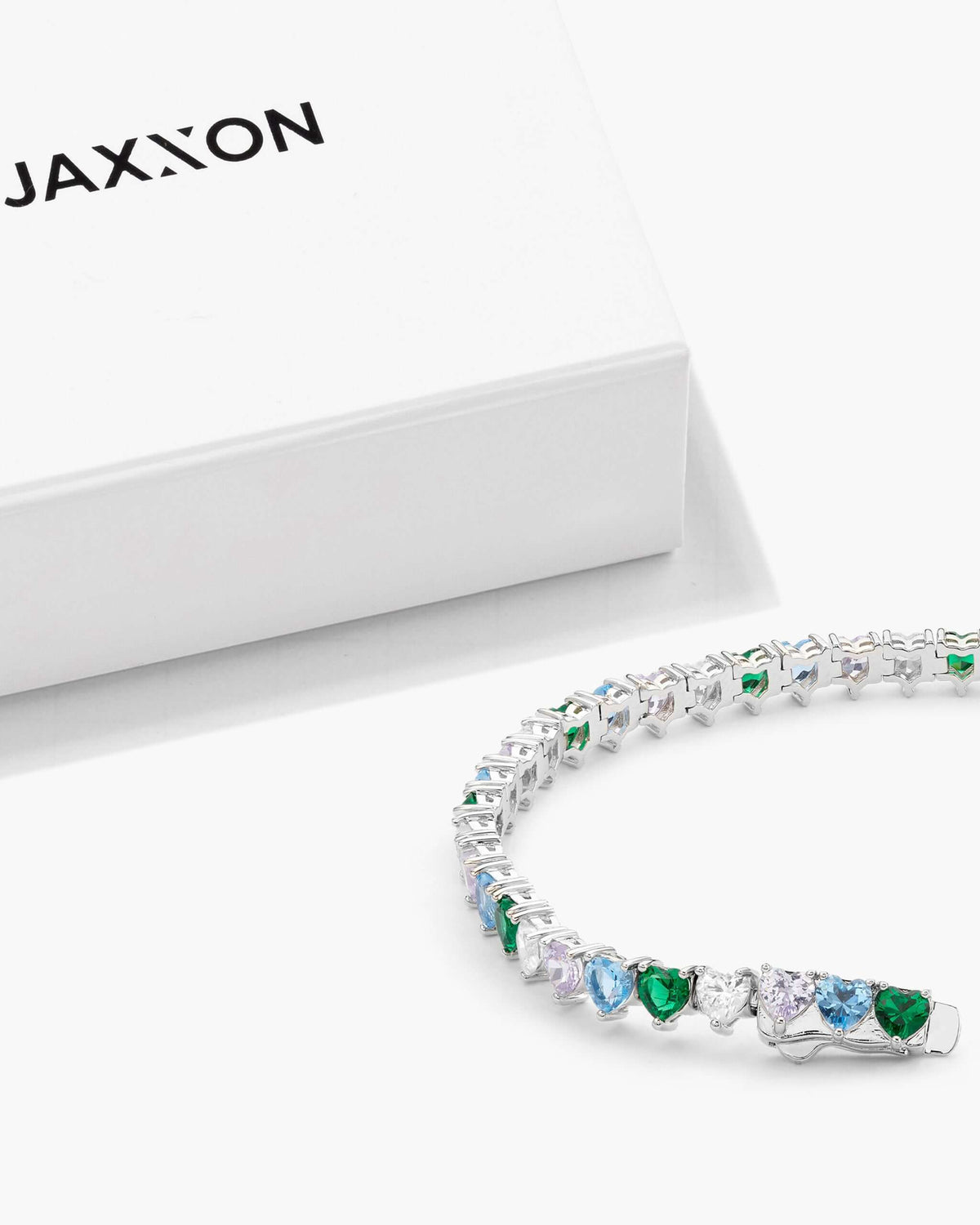 Heart Tennis Bracelet Silver - JAXXON