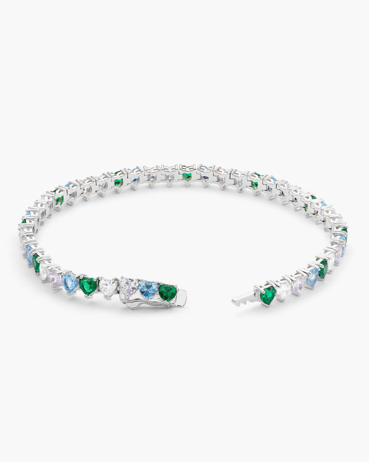 Heart Tennis Bracelet Silver - JAXXON