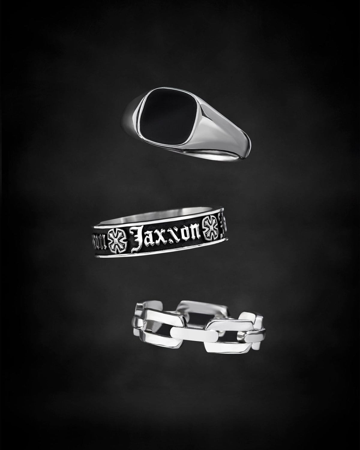 Square Signet Ring Silver - JAXXON