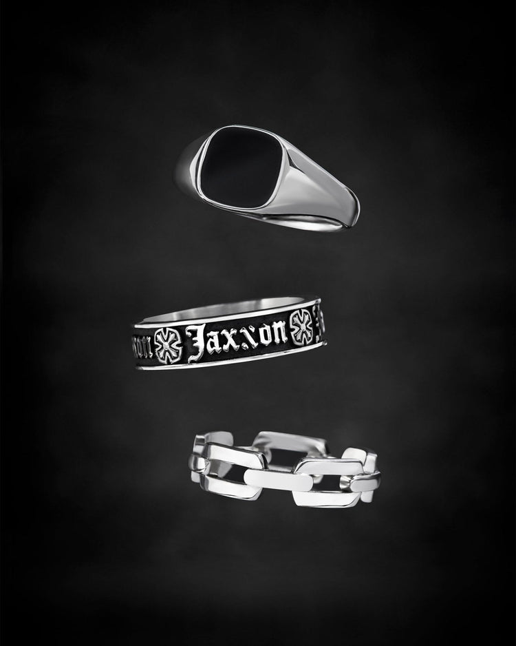 Square Signet Ring Silver - JAXXON