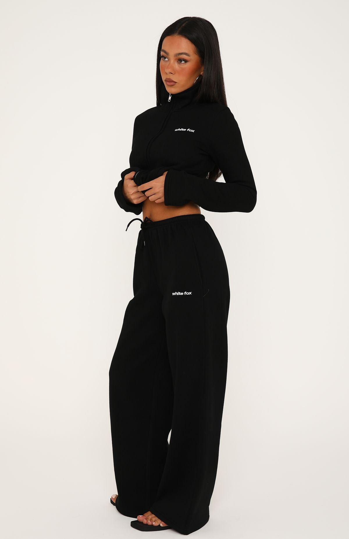 Not Changing Wide Leg Sweatpants Black