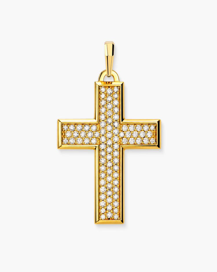 Iced Out Mosaic Cross Pendant