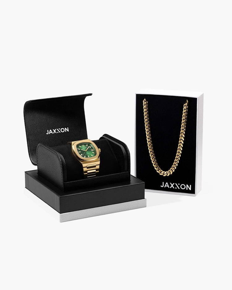 JX1 Automatic Watch + Cuban Link Chain 8mm - JAXXON