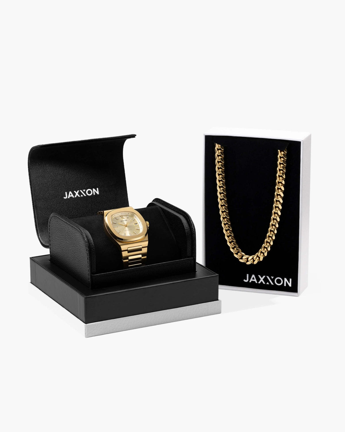 JX1 Automatic Watch + Cuban Link Chain 10mm - JAXXON
