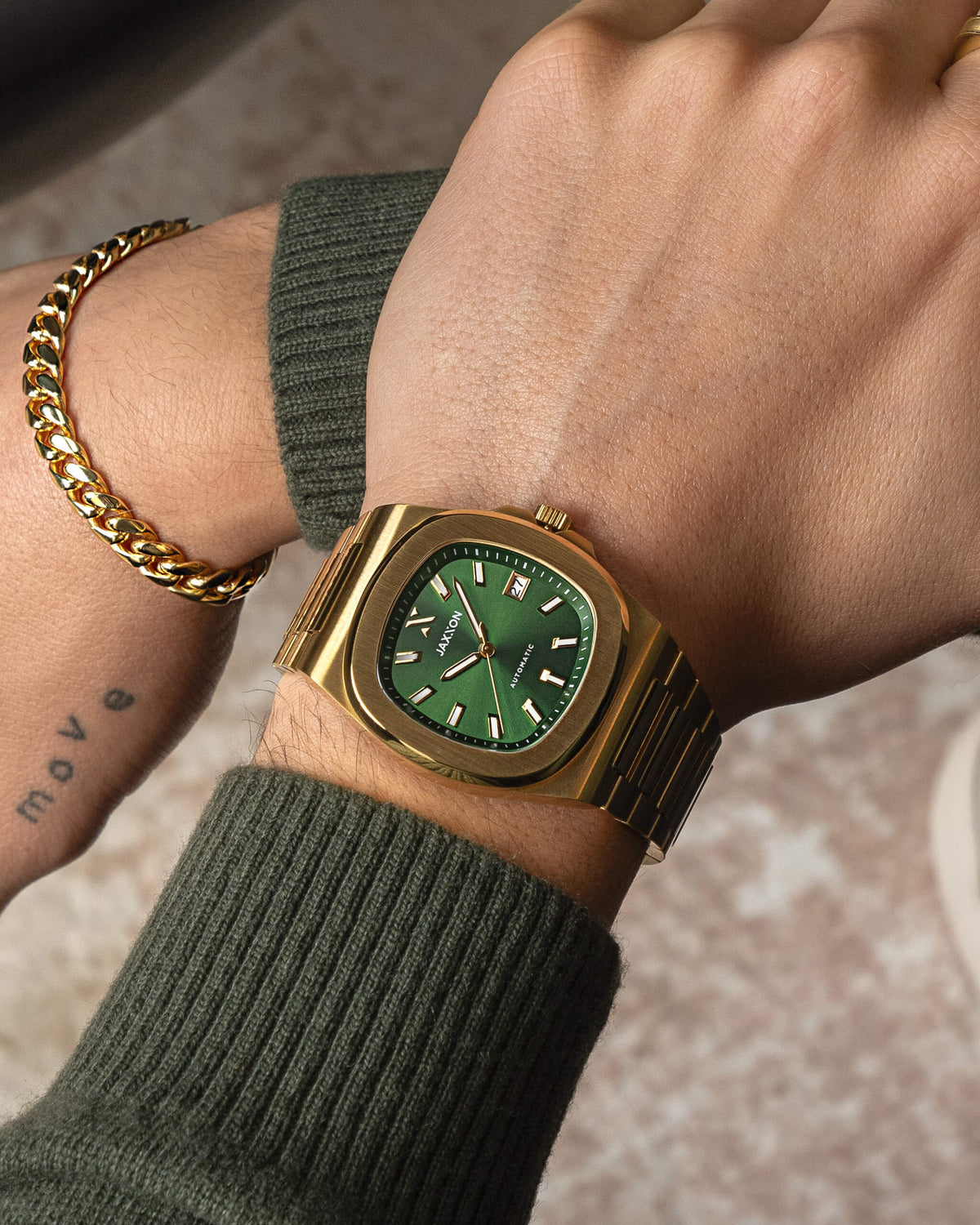 JX1 Automatic Watch + Cuban Link Bracelet 8mm - JAXXON