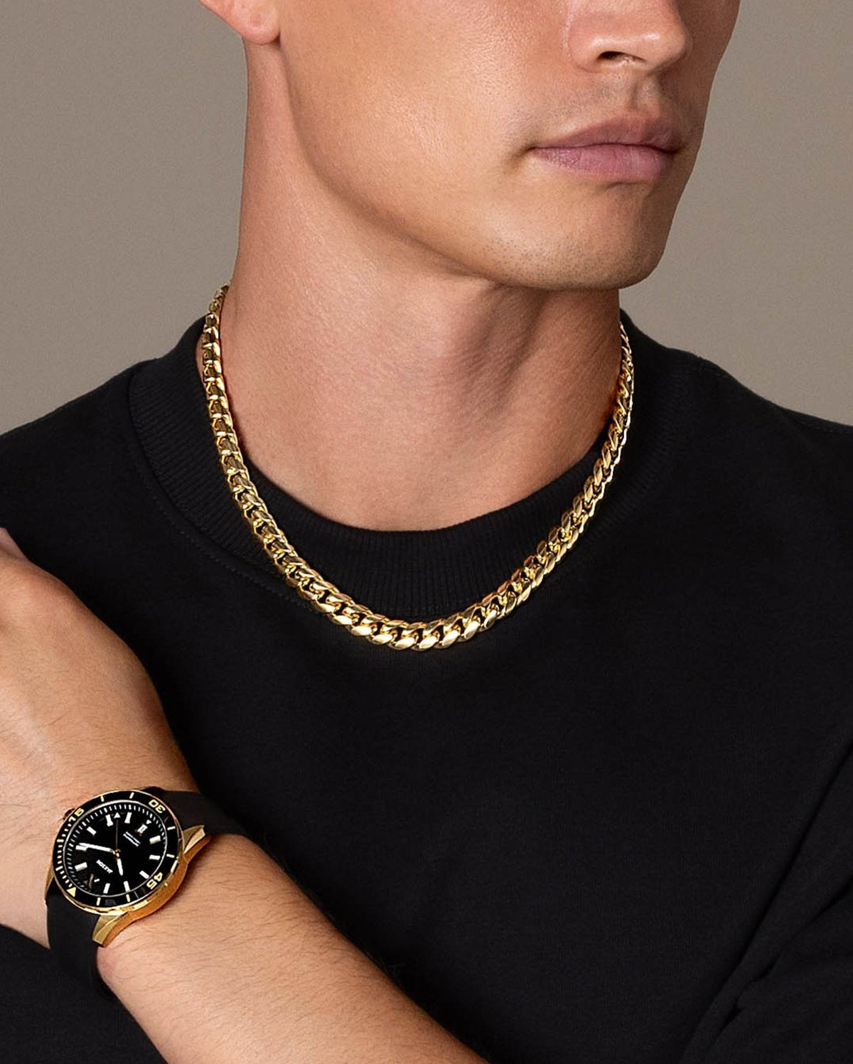 JX2 Dive Watch + Cuban Link Chain 8mm - JAXXON
