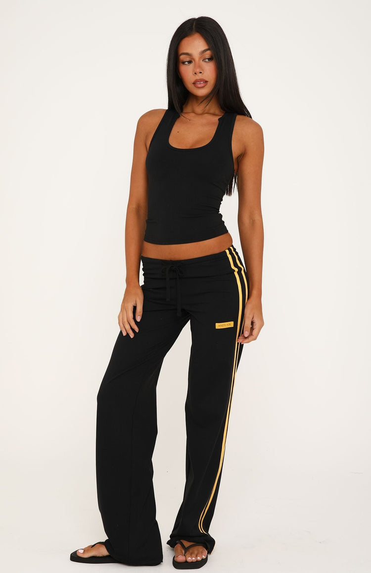 Playing It Cool Low Rise Straight Leg Pants Black