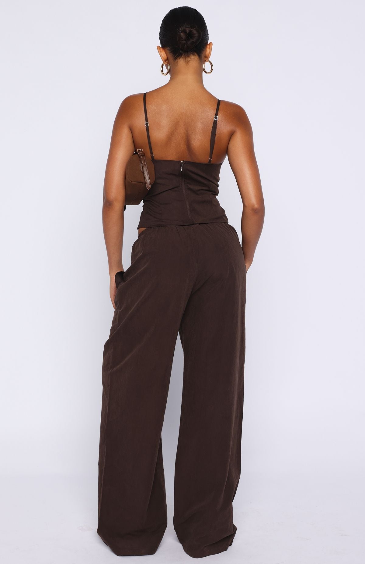 Take A Stance Wide Leg Pants Chocolate