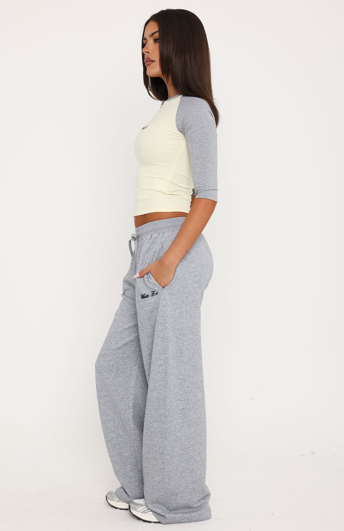 Tatiana Wide Leg Sweatpants Grey Marle