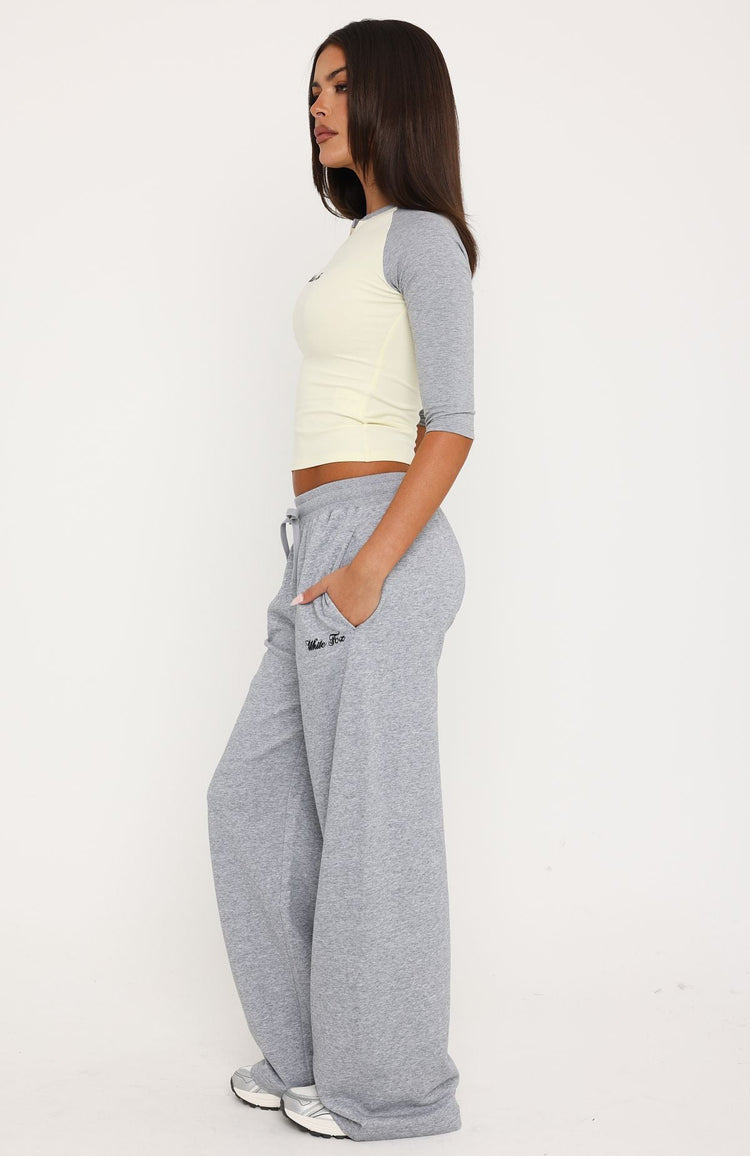 Tatiana Wide Leg Sweatpants Grey Marle